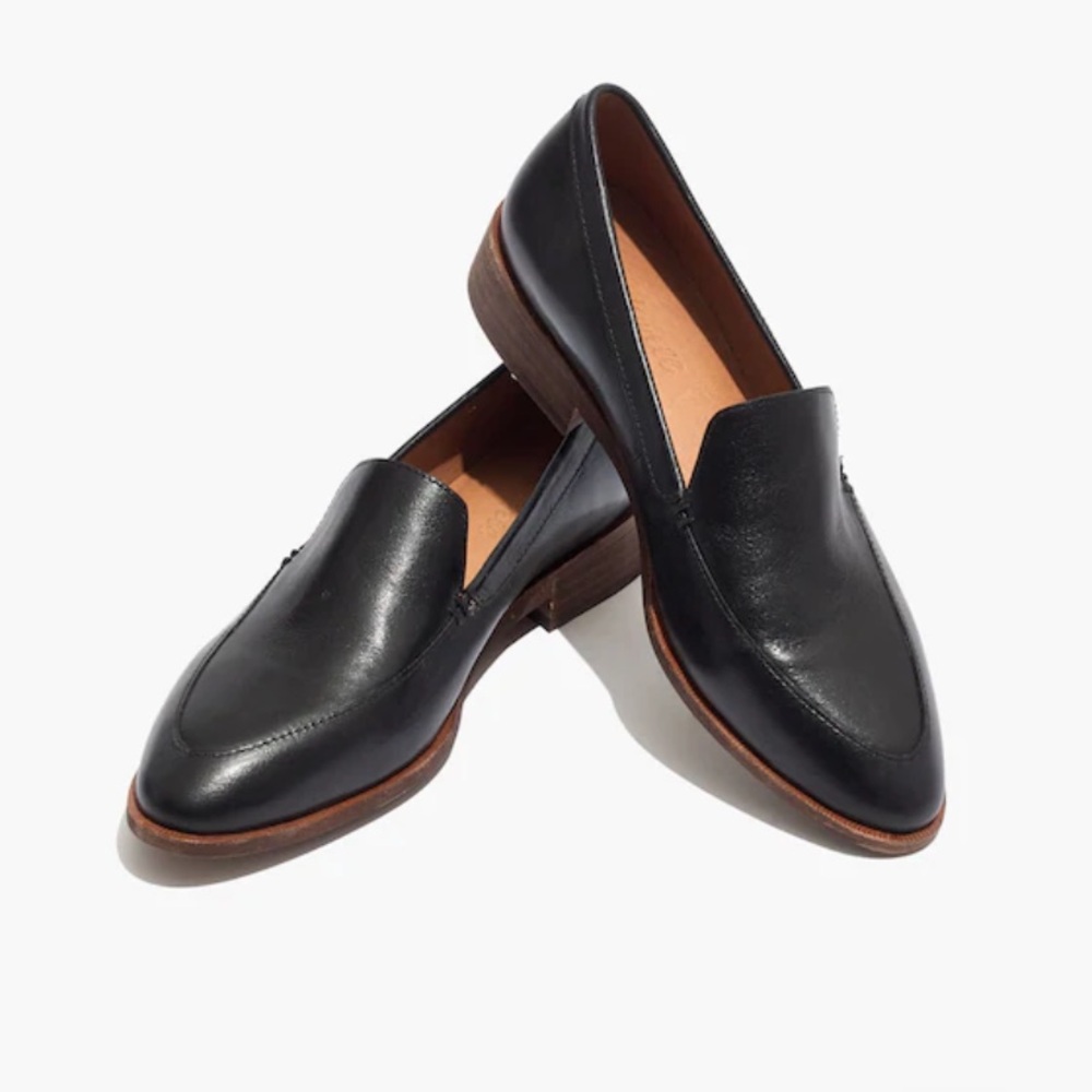 Madewell The Frances Loafer Black Leather Almond Toe size‎ 5
